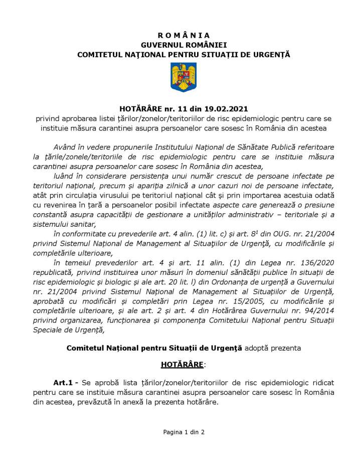 Lista țărilor cu risc epidemiologic ridicat! Din ce state riști să rămâi în carantină la întoarcerea în România