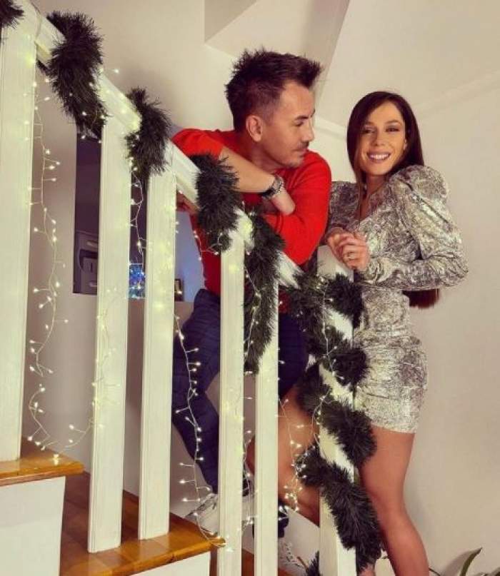 Răzvan și Irina Fodor pe scări, de Crăciun.