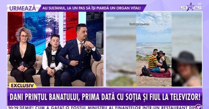 Dani Prințul Banatului, cu soția și fiul la Antena Stars. Este prima dată când vine cu familia la televizor / VIDEO