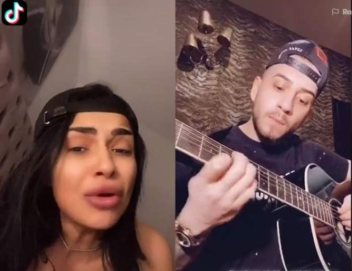 Colaj cu Raluca Drăgoi și Fulgy în timp ce cântă pe tik tok.