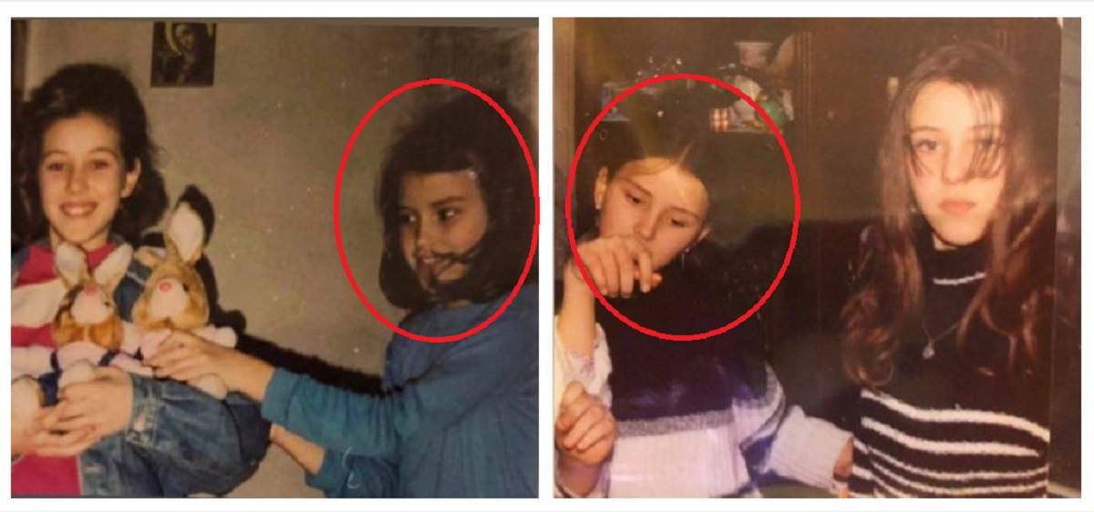 Un colaj cu Daniela Crudu și sora ei, Ana. Imaginile au fost realizate când erau mici.