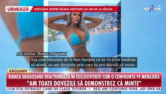 Bianca Drăgușanu,în costum de baie, interviu la Antena Stars