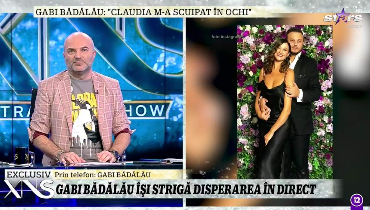 Gabi Bădălău, scuipat de Claudia Pătrășcanu atunci când a vrut să-și ia copiii! Prima reacție a acestuia, la Xtra Night Show / VIDEO