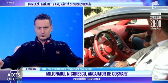 Acces Direct. Dan Nicorescu, un șef de coșmar! Fostul șofer, jignit și păgubit de milionar? / VIDEO