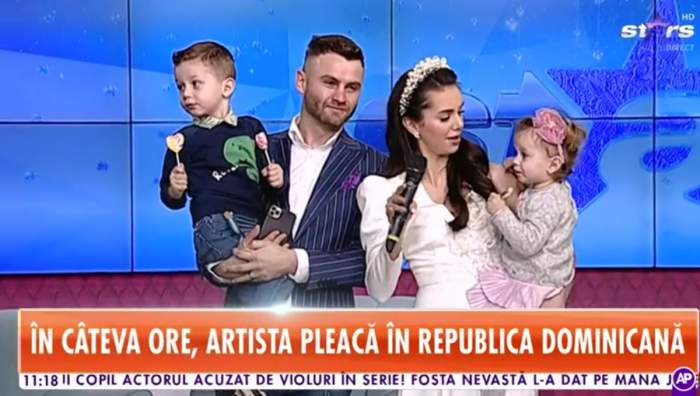 georgiana lobont cu copiii si sotul sau la antena stars