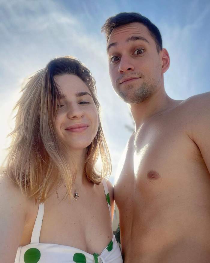 Cristina Ciobănașu și Vlad Gherman în perioada în care formau un cuplu, în vacanță la mare.