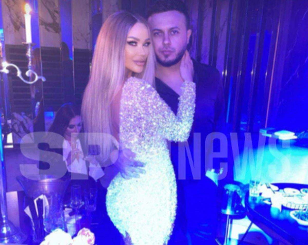 bianca dragusanu in rochie lunga eleganta in bratele lui gabi badalau de ziua ei de nastere