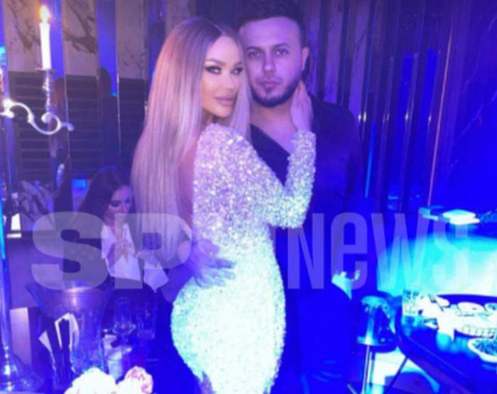 bianca dragusanu in rochie lunga eleganta in bratele lui gabi badalau de ziua ei de nastere