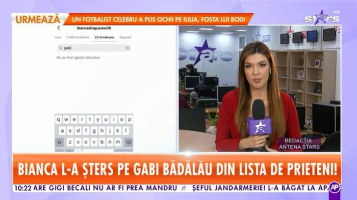 Bianca Drăgușanu l-a scos de la urmaritori de pe instagram pe gabi badalau