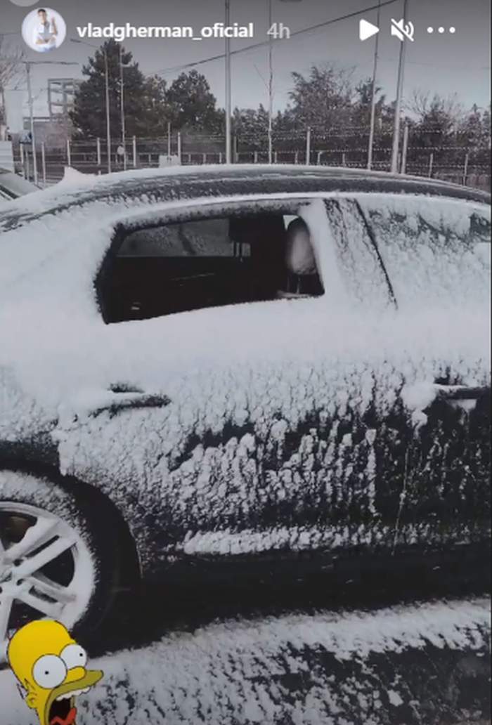Vlad Gherman a gasit masina plina de zapada dupa ce a uitat geamul deschis si a nins in interior