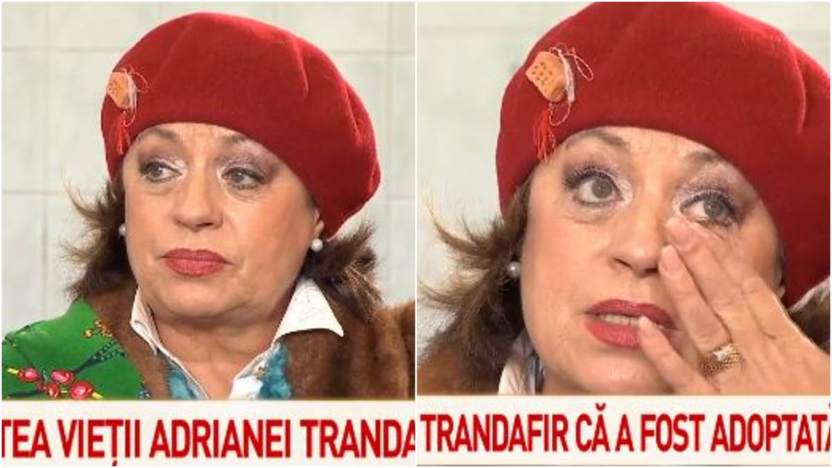 Adriana Trandafir în timp ce plânge.