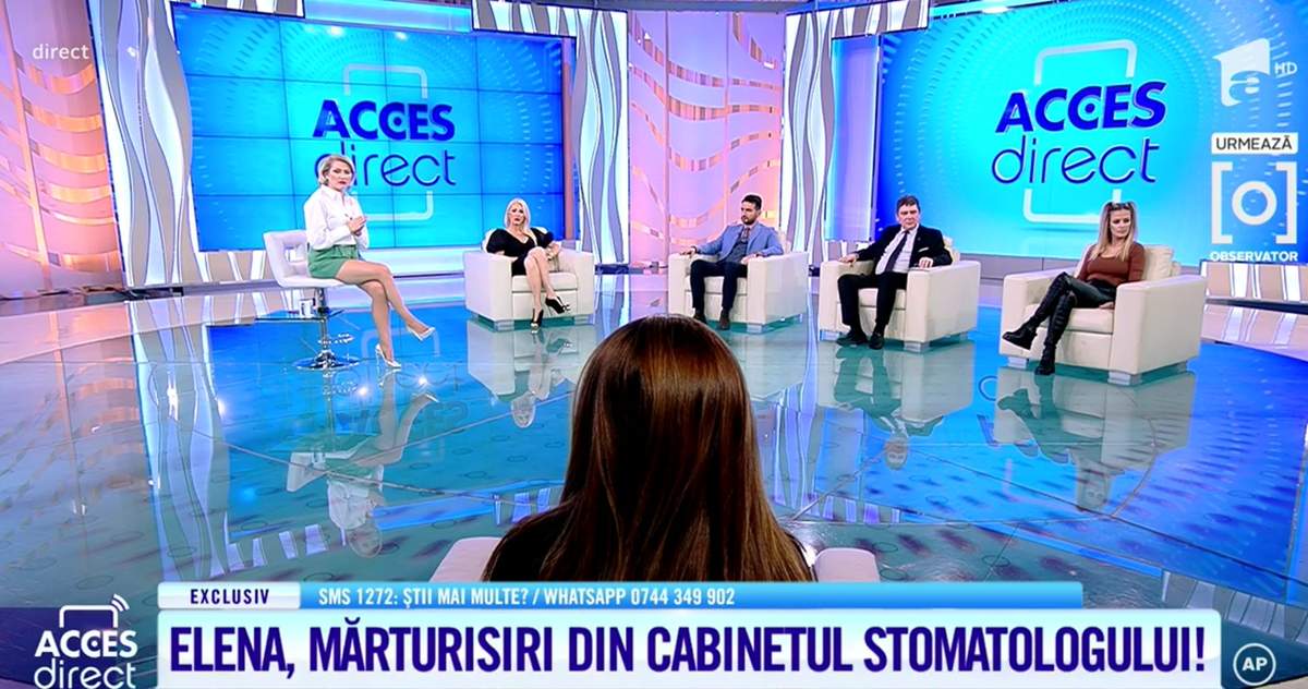 Acces Direct. O nouă victimă a stomatologului violator! Elena a mărturisit că medicul aproape s-a urcat pe ea: ”Și-a pus piciorul între genunchii mei” / VIDEO