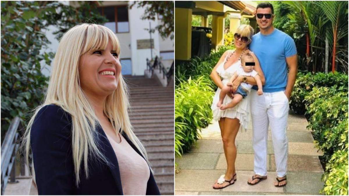 Colaj cu Elena Udrea zâmbind/ Elena Udrea alături de Adrian Alexandrov.