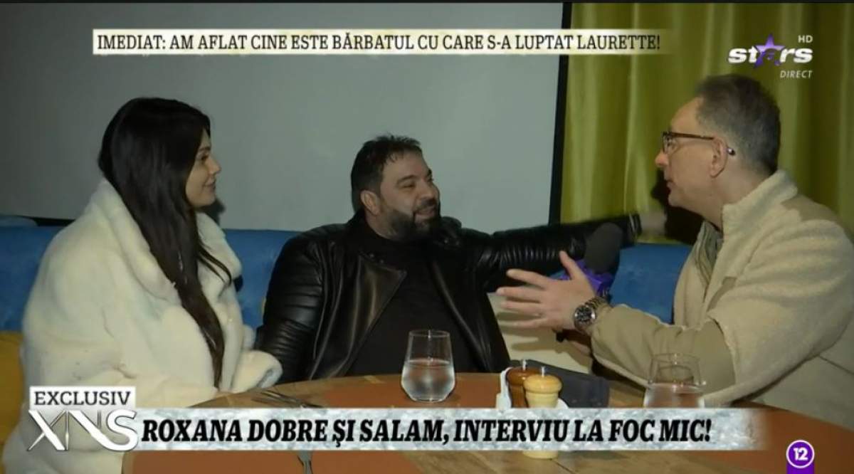 Florin Salam si Roxana Dobre sunt la restaurant si dau interviu pentru Xtra Night Show