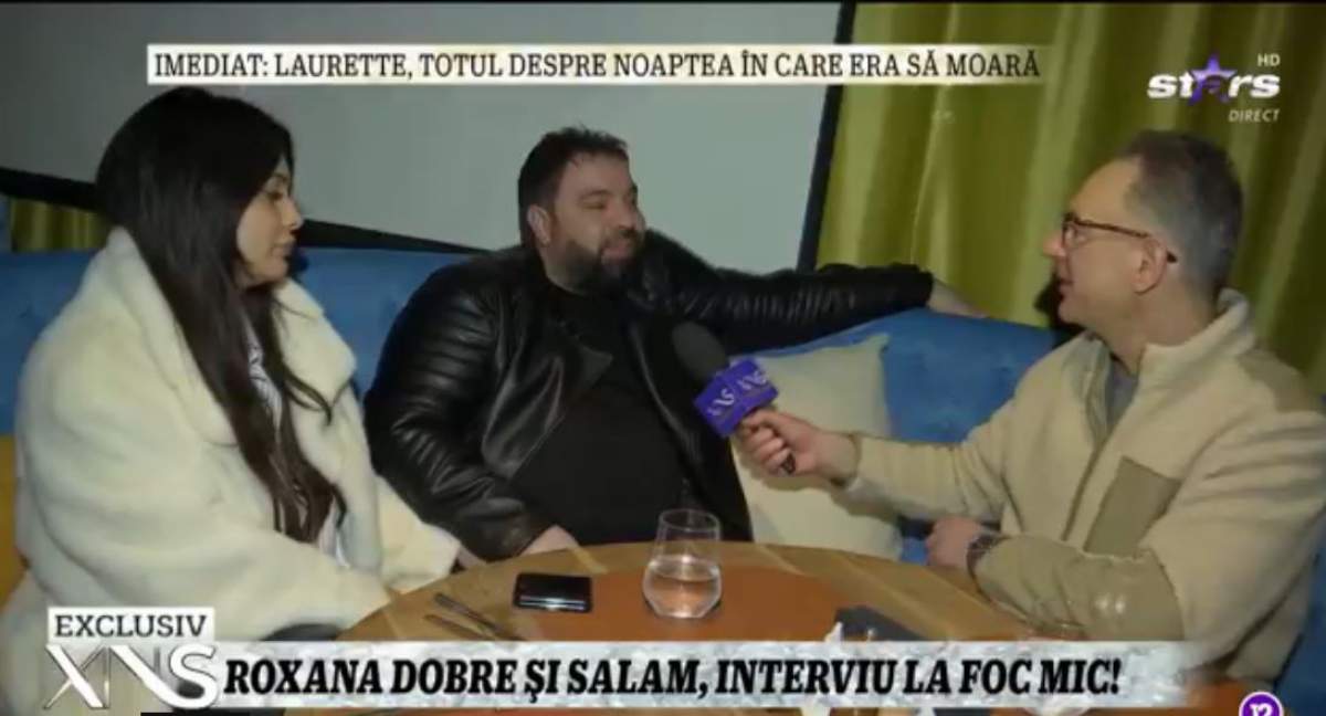 Florin Salam si Roxana Dobre sunt la restaurant si dau interviu pentru Xtra Night Show