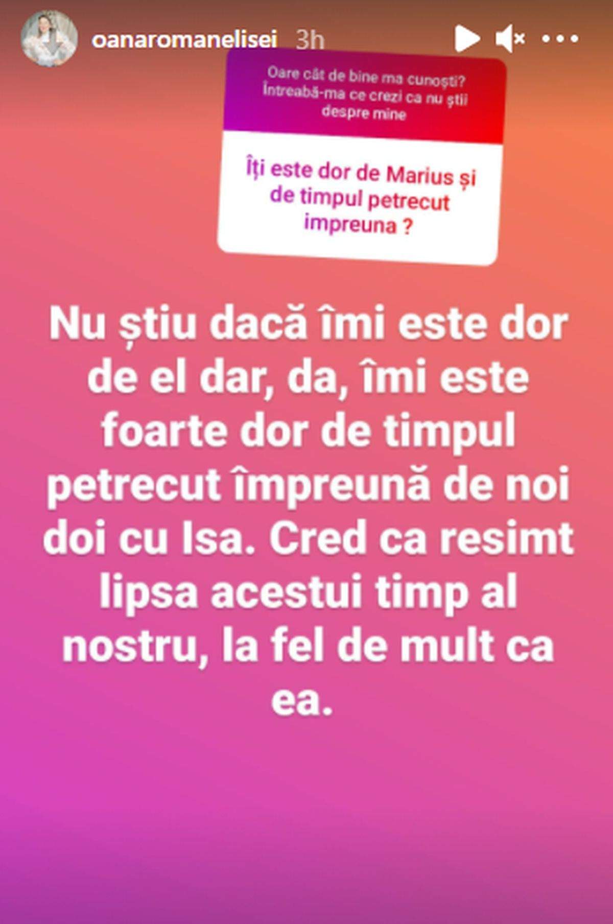 raspunsul oanei roman dupa ce a fost întrebată de fani dacă îi este dor de fostul soț