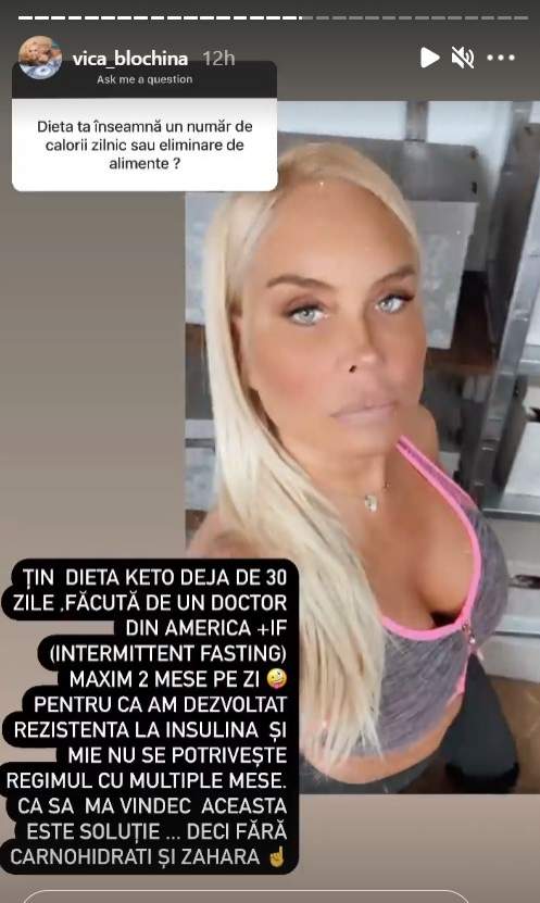 Ce dietă ține Vica Blochina. Blondina mănâncă doar de două ori pe zi