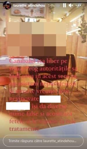 Laurette a publicat imagini cu agresorul ei! Vedeta, disperată, trage un semnal de alarmă: ”Canibalul stă liber pe străzi” / FOTO