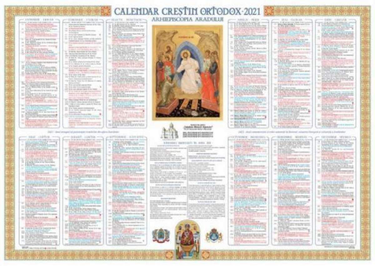 Calendar ortodox 2021.