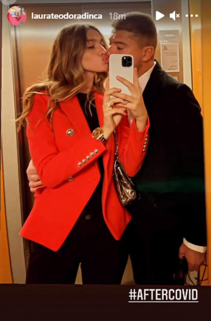 Laura Dincă și Cristian Boureanu se saruta in lift dupa covid-19