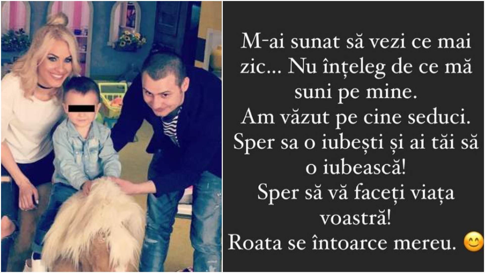 Colaj cu Amna alături de fostul său soț/ Mesajul postat pe contul de Instagram.