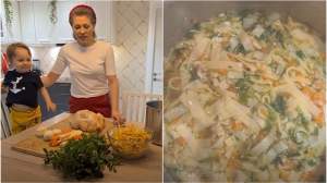 Rețeta pentru supă de pui de țară cu tăiței de casă gătită de Mirela Vaida: ”E cea mai simplă și gustoasă” / VIDEO