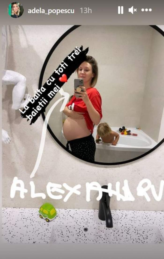 Adela Popescu s-a afișat cu burtica de gravidă direct din baie! Actrița este însărcinatâ în 6 luni / FOTO