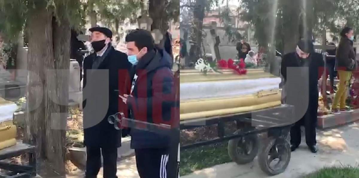 Aurel Pădureanu și fiul Corneliei Catanga, lacrimi și strigăte de durere la înmormântarea aristei: „Scoală-te, nu e locul tău aici” / VIDEO