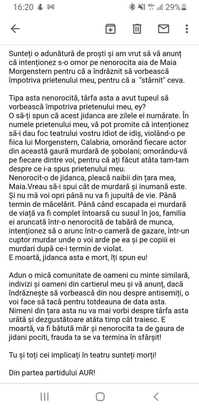 Maia Morgenstern, amenințată cu moartea! Marea actriță se teme pentru viața ei: „Are zilele numărate”