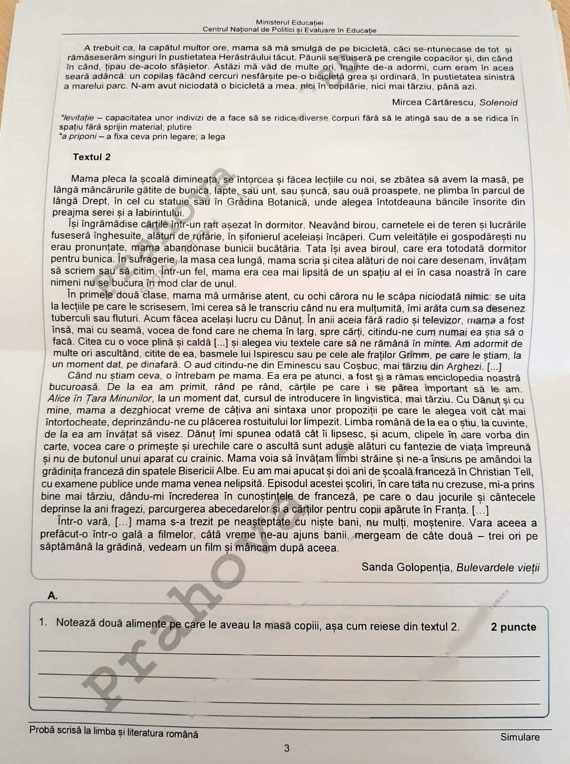 Subiecte simulare Evaluare Națională 2021. Ce le-a picat elevilor la proba de Limba și literatura română