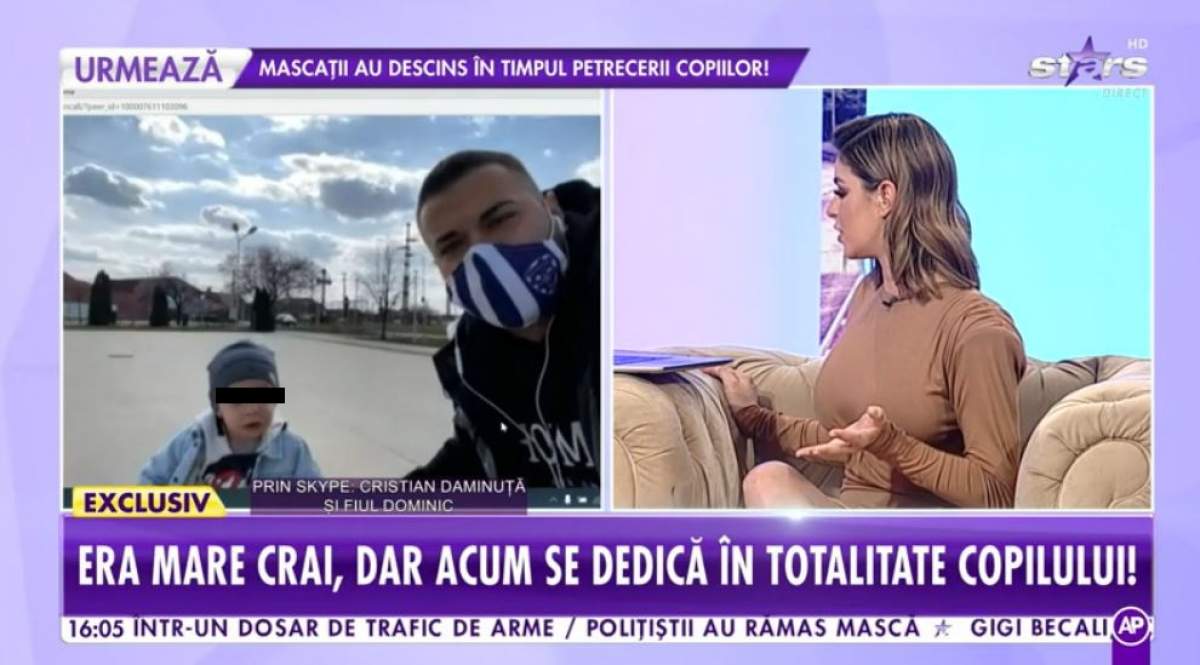 Cristian Daminuta si copilul lui sunt in parc si au intrat in direct la Antena Stars