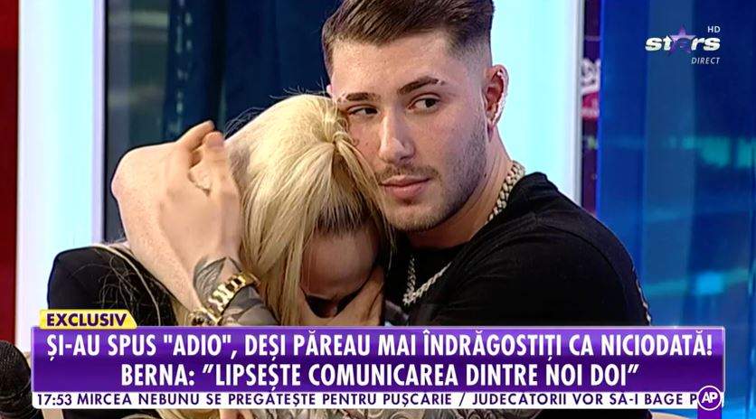 Berna si Philip s-au impacat la Antena Stars, ea plange in bratele lui