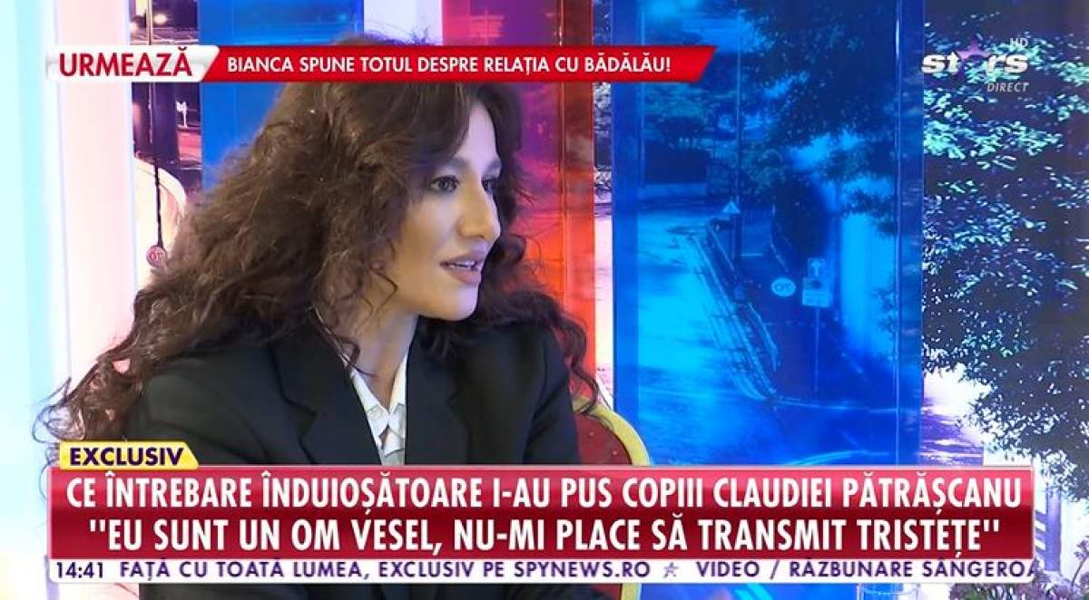 Claudia Patrascanu ofera interviu pentru Antena Stars