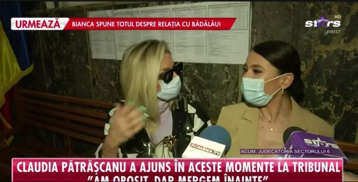 Claudia Patrascanu si Andreea Banica sunt la Judecatoria Sectorului 6, vorbeste cu presa
