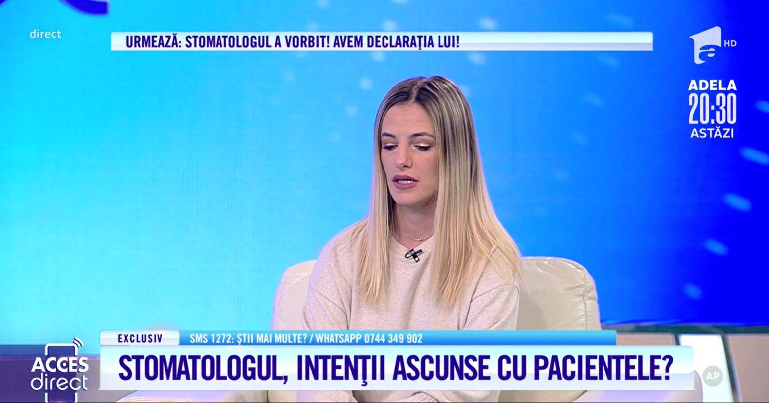 Ștefania Costache scoate la iveală mesajele primite de la medicul dentist pe care îl acuză de viol