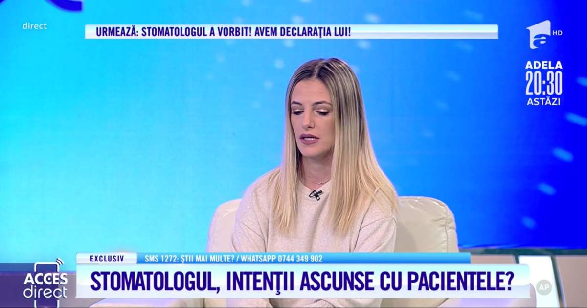 Acces Direct. A fost sau nu Lolrelai abuzată de dentistul-violator? Fosta concurentă de la IUmor scoate la iveală mesajele medicului: „Am avut grijă de tine” / VIDEO