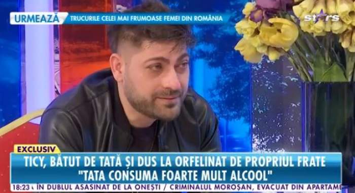 Ticy, îmbrăcat în negru, plânge la Antena Stars