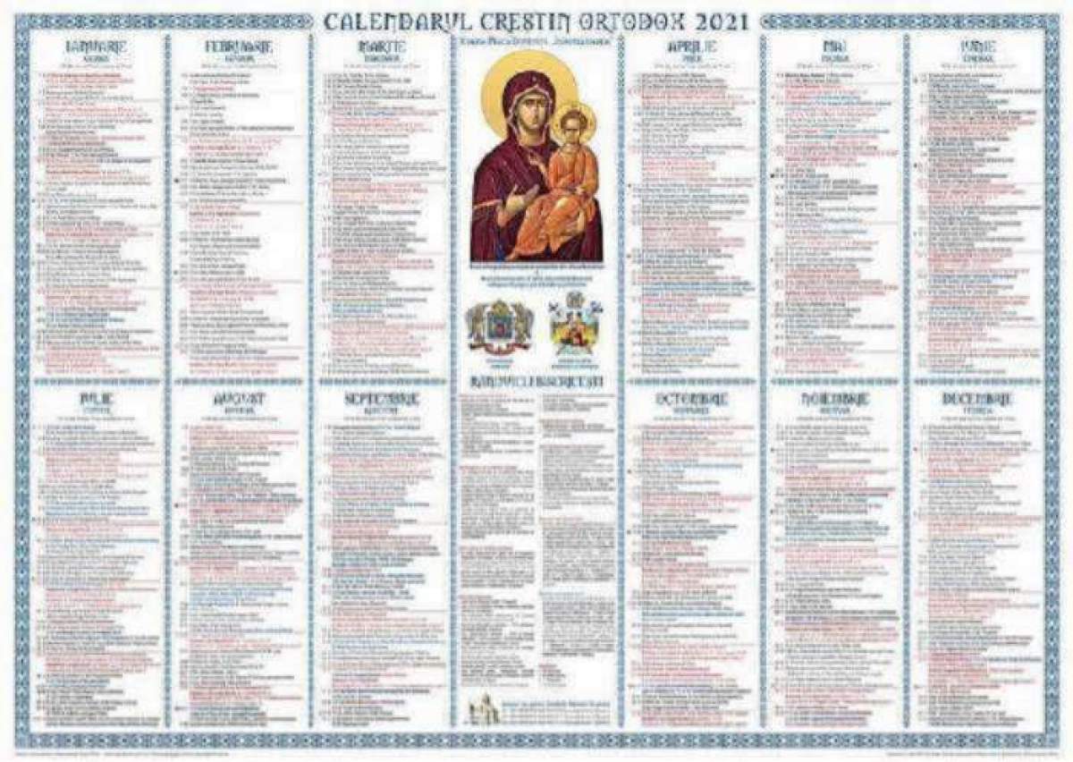 Calendar ortodox 2021.
