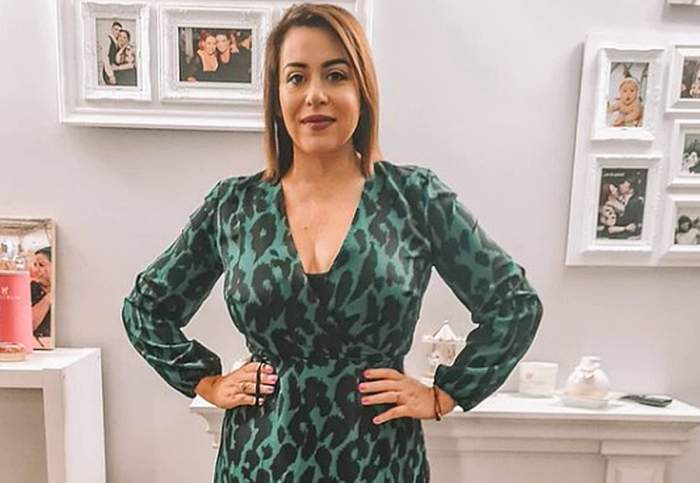 oana roman in rochie verde