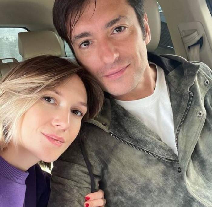 Adela Popescu și Radu Vâlcan, selfie în mașină.