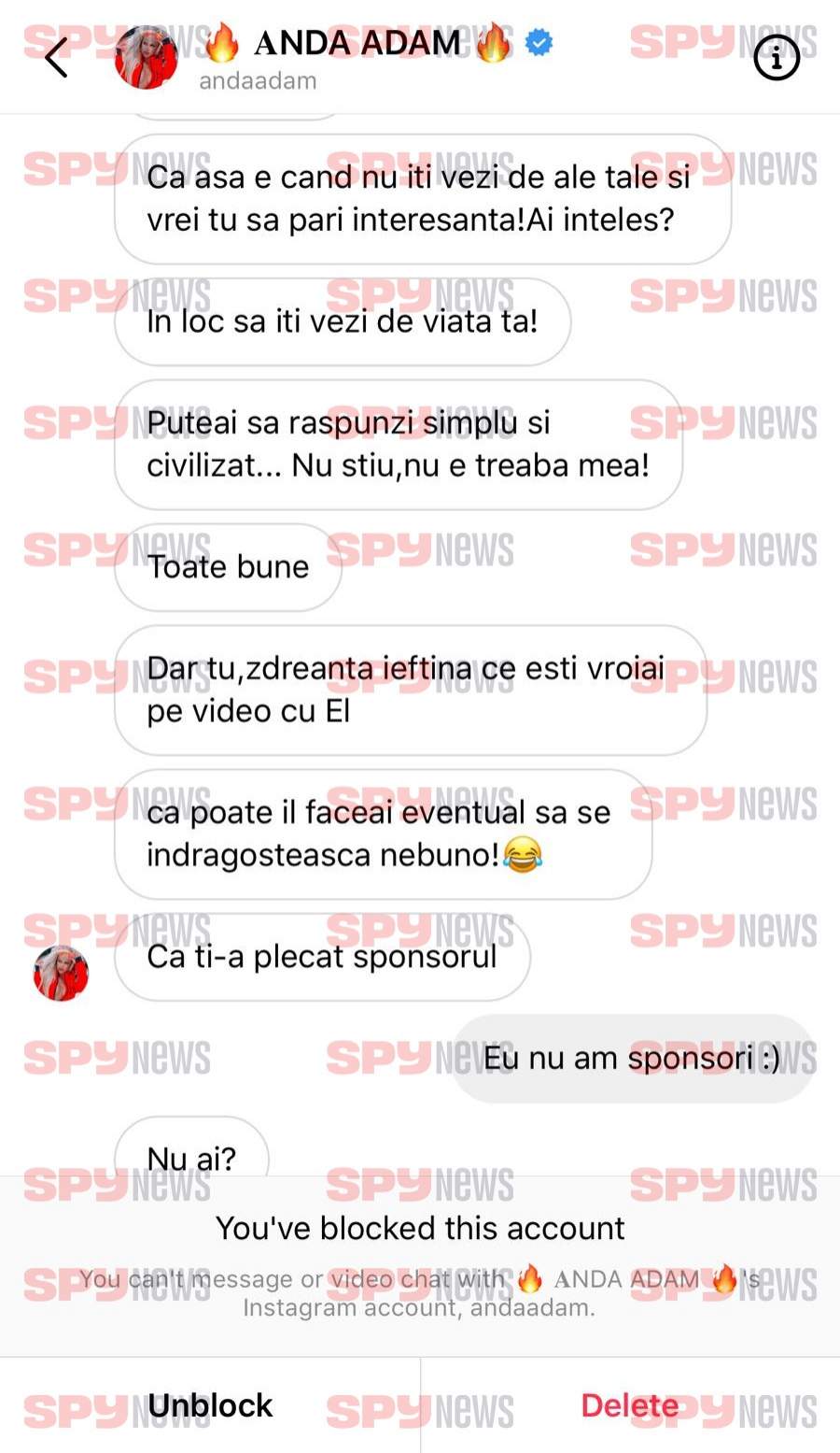 SUPEREXCLUSIVITATE! Anda Adam, scandal cu amenințări, umilințe și jigniri cu femeia care ”vrăjea” cu soțul său pe Instagram! Avem mesajele!