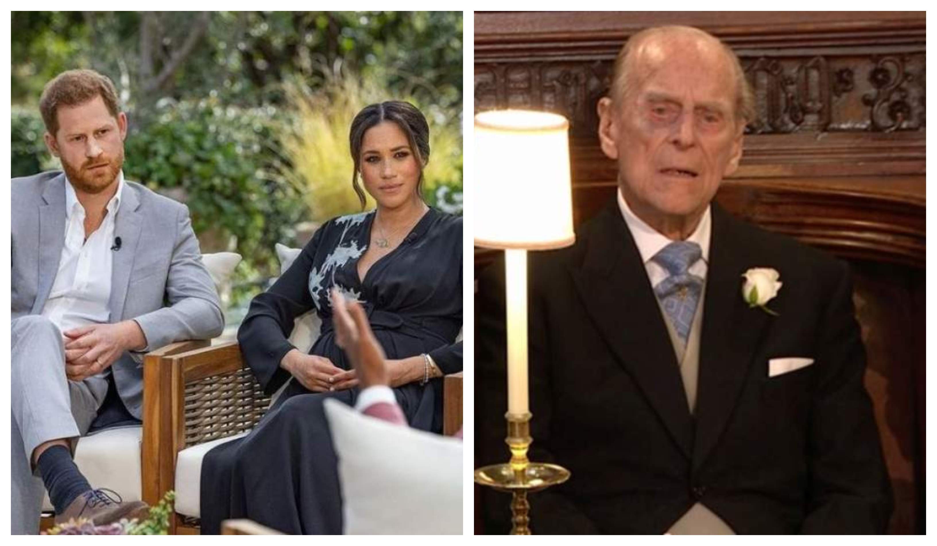 Printul Harry și Meghan Markle sunt la interviu in gradina, Printul Philip la o ceremonie, poarta costum