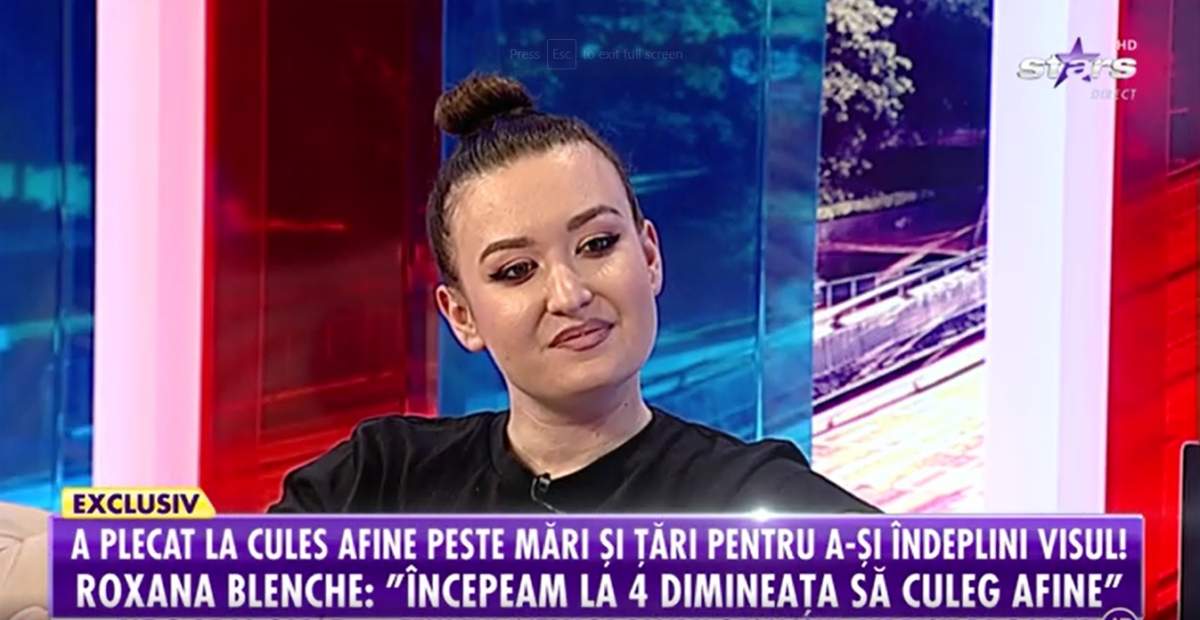 Captură video cu Roxana Blenche la Antena Stars.