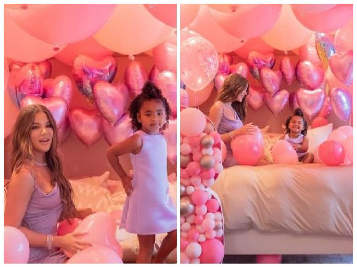 Khloe Kardashian și fetița ei la aniversarea acesteia