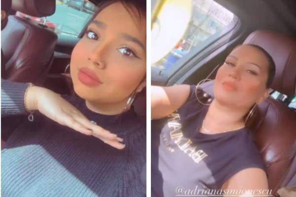 Fiica cea mică a lui Adrian Minune și mama ei, karaoke în mașină. Cum se distrează fetele manelistului în trafic / FOTO