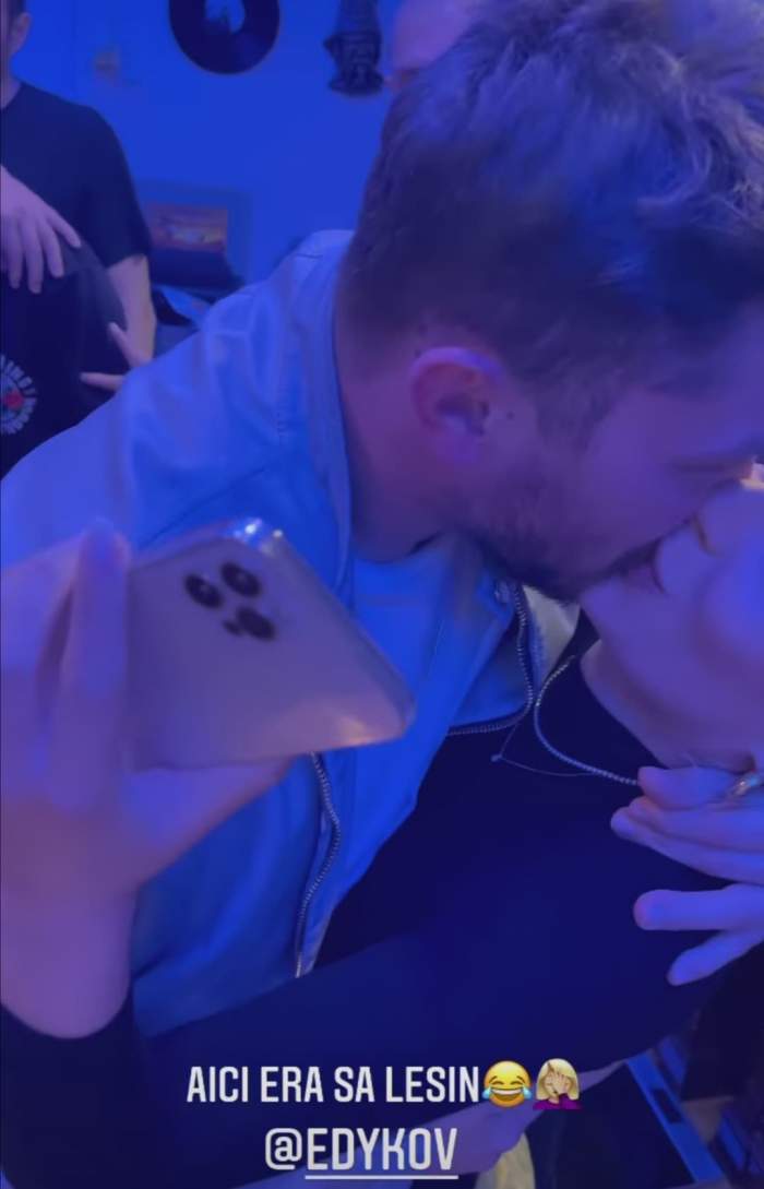 Ana Baniciu și Edy Kovacs se sărută în fața prietenilor