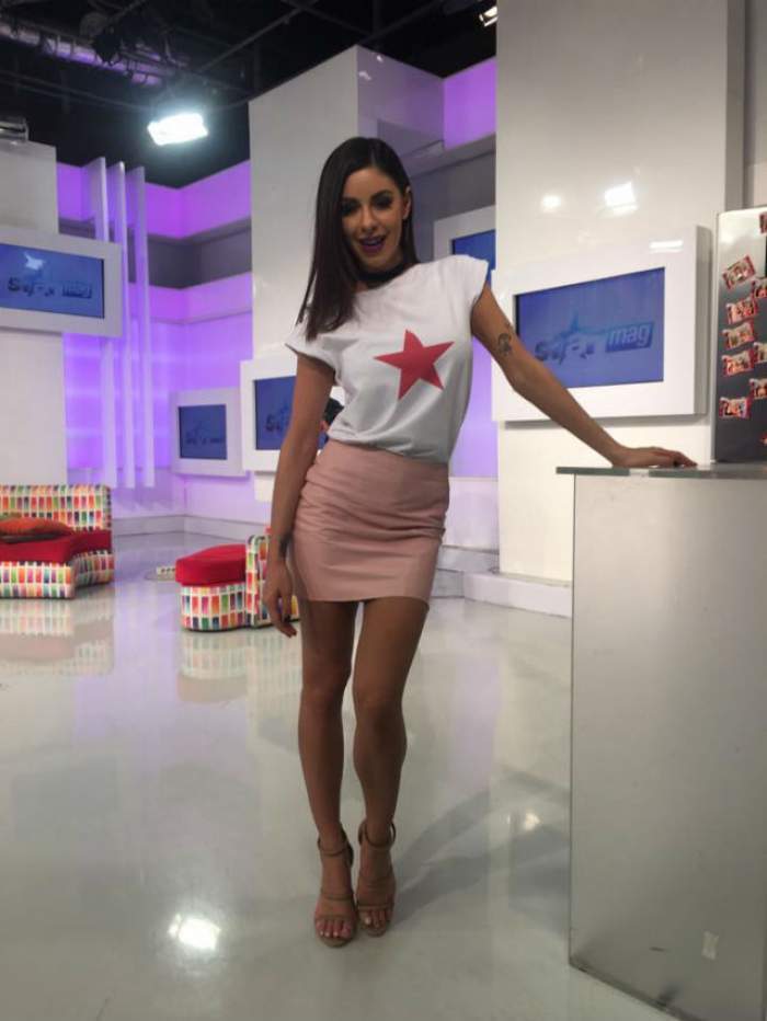 Natalia Mateuț, la Antena Stars, în fustă și tricou alb