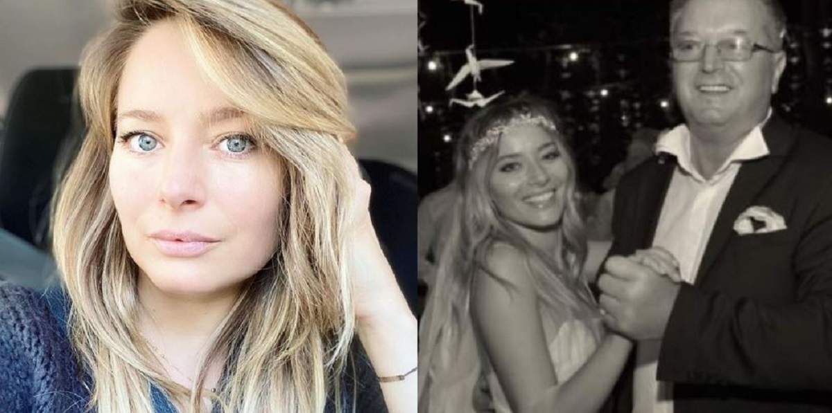 Un colaj cu Laura Cosoi și tatăl ei. În prima poză vedeta își face un selfie în mașină, iar în cealaltă dansează cu părintele ei.