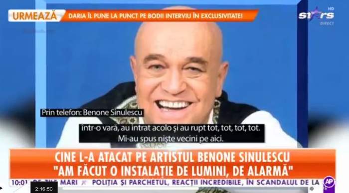 Beenone Sinulescu, zâmbitor dă interviu la Antena Stars