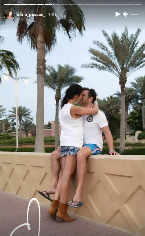 Alina Pușcaș și soțul, sărut pătimaș în Dubai. Prezentatoarea de la Te cunosc de undeva pare o adolescentă îndrăgostită / FOTO